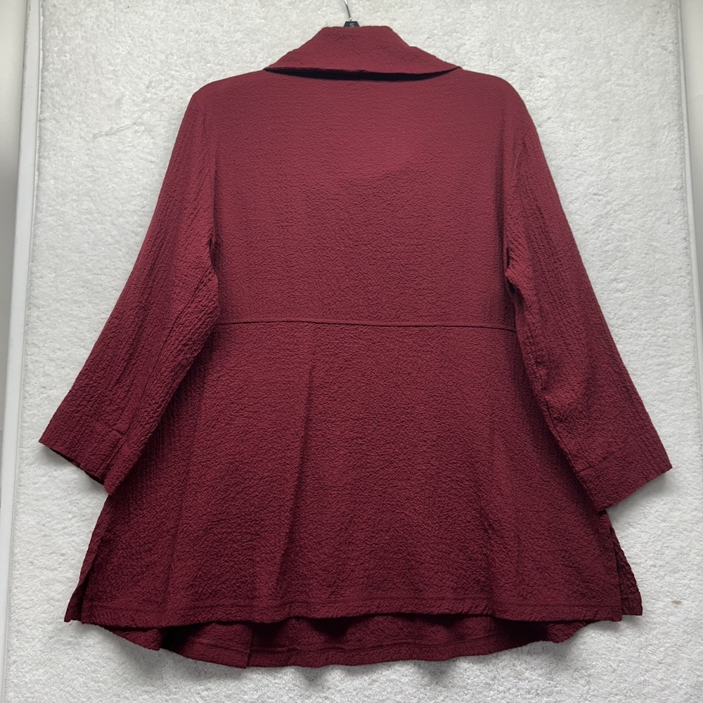 Ali Miles Womens Size L 3/4 Sleeve Red Cowl Neck Top (U6) - Picture 4 of 4